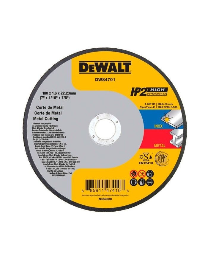 Disco Corte (Acero Inoxidable) Plano 7×1/16×7/8 Pulgada