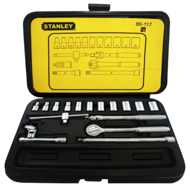 Juego de dados y accesorios 1/4 de 4 a 13mm 18 piezas Stanley