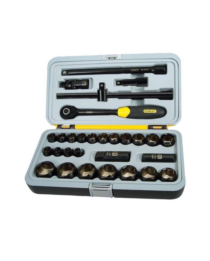 Juego de dados y accesorios 1/2 de 8 a 32mm 30 piezas 6pt Stanley