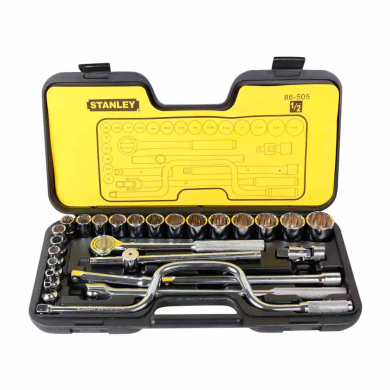 Juego de dados y accesorios de 1/4 a 1"1/4 27 piezas Stanley