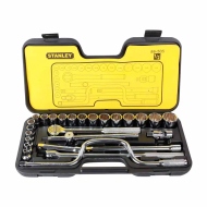 Juego de dados y accesorios de 1/4 a 1"1/4 27 piezas Stanley