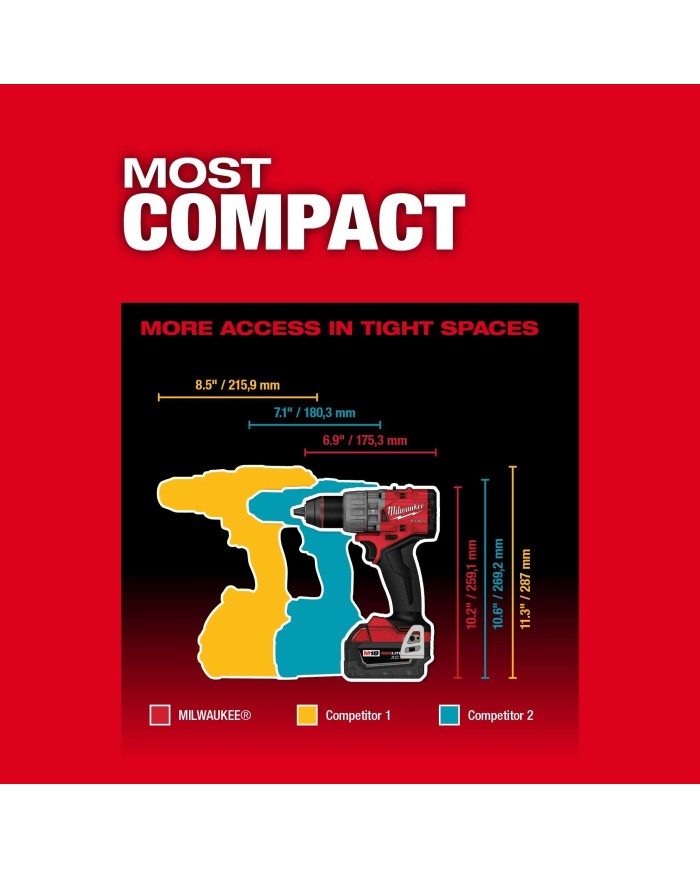 Taladro inalámbrico percutor / atornillador 1/2"  M18™ Milwaukee