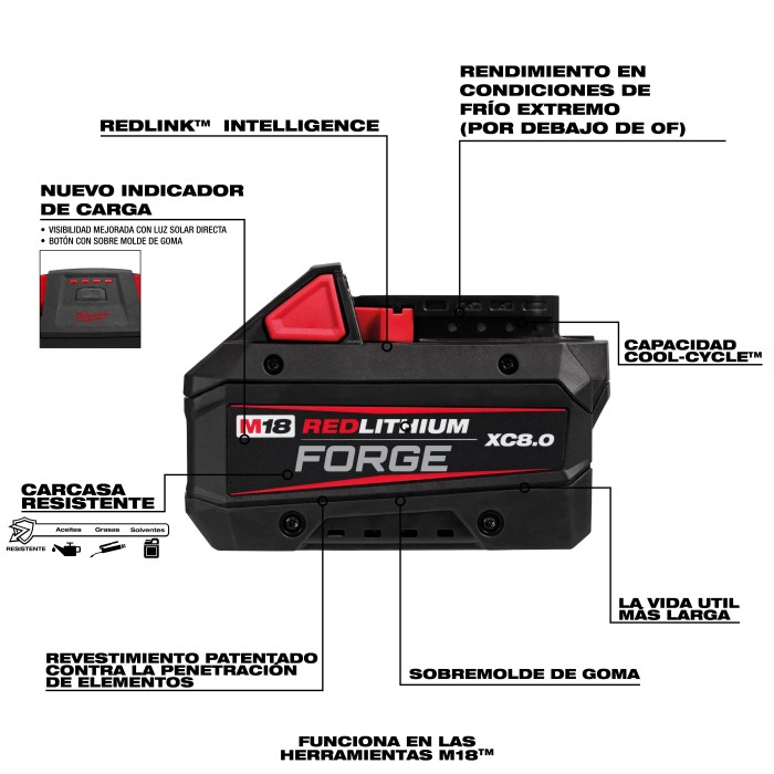 Batería M18™ REDLITHIUM™ FORGE™ XC8.0 Milwaukee