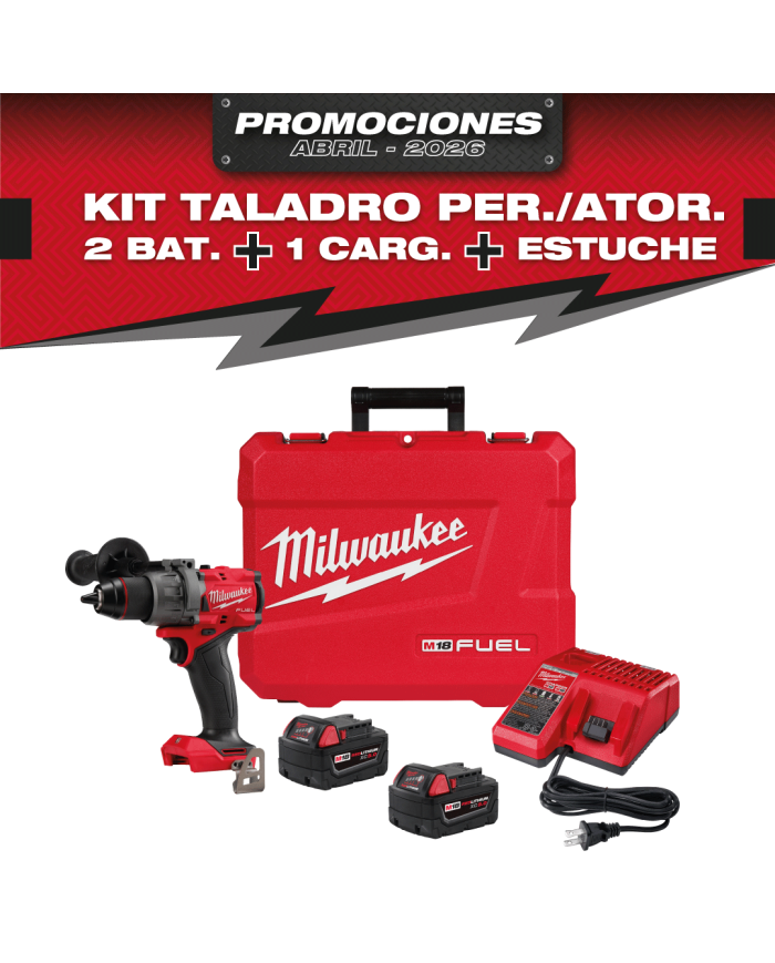 PROMO MILWAUKEE: Taladro inalámbrico percutor / atornillador 1/2"  M18™ Milwaukee