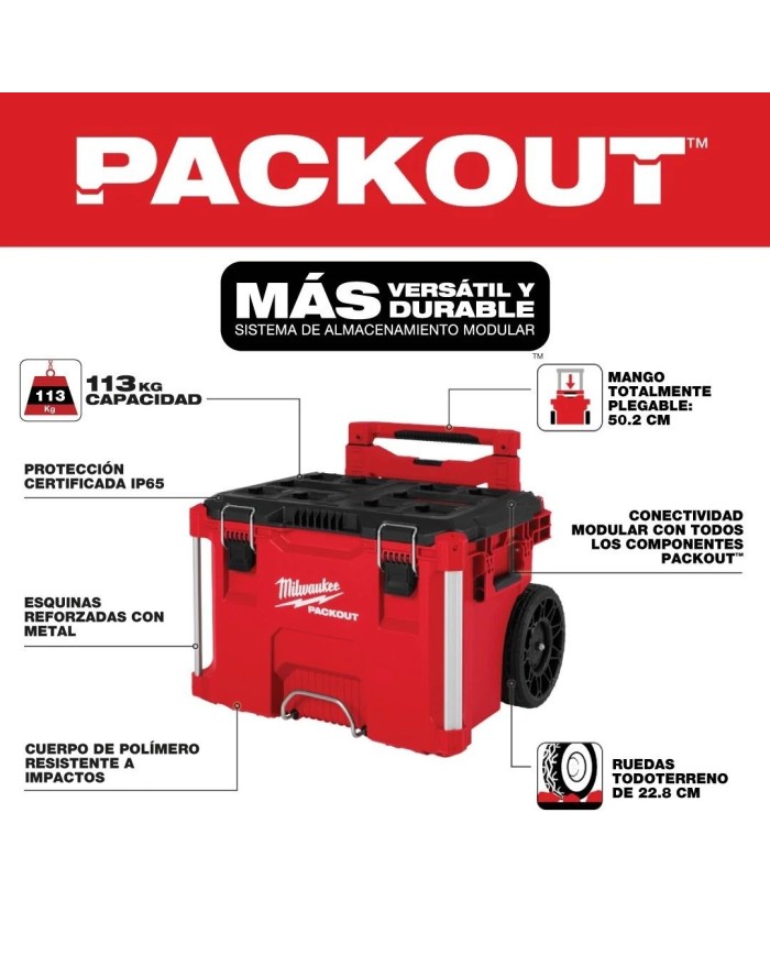 PROMO MILWAUKE: Caja de herramientas con ruedas PACKOUT™ GRATIS Caja PACKOUT 6" 5/8 y Caja PACKOUT 11" 1/8