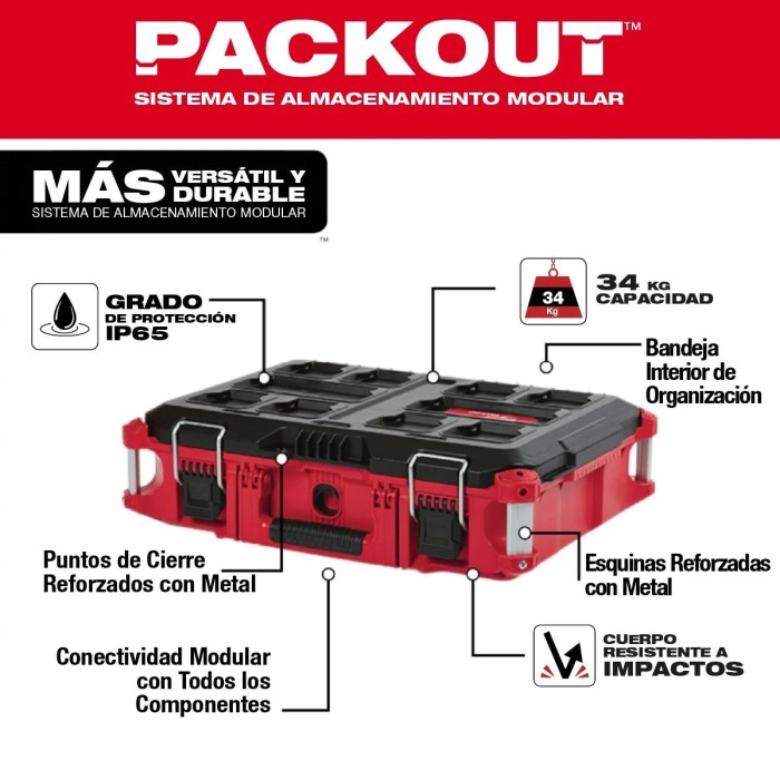 PROMO MILWAUKE: Caja de herramientas con ruedas PACKOUT™ GRATIS Caja PACKOUT 6" 5/8 y Caja PACKOUT 11" 1/8