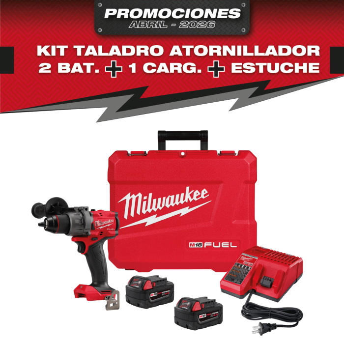 PROMO MILWAUKEE: Kit Taladro Atornillador Inalámbrico M18™ 1/2" (2903-22) + 2 baterías de 5.0 A.H