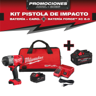 PROMO MILWAUKEE: Kit Pistola de impacto + 1 baterías  XC 5.0 + 1 Cargador GRATIS 1 Batería M18™ FORGE™  XC 8.0