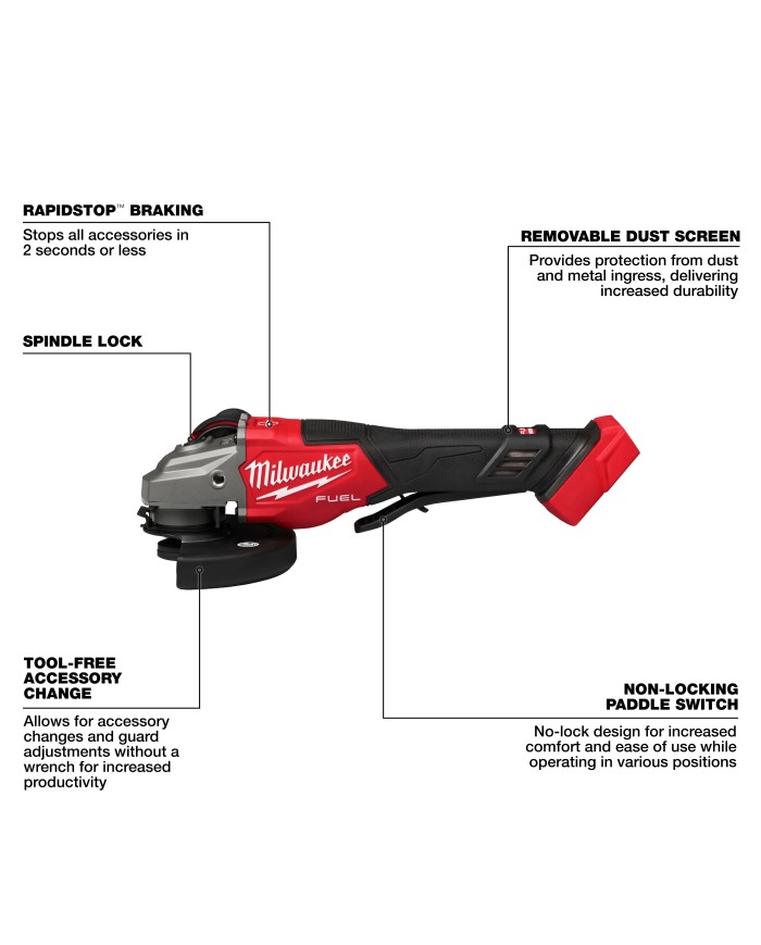 PROMO MILWAUKEE: Amoladora Milwaukee inalámbrica 4"1/2 - 6" M18™ (3670-20) GRATIS Batería M18™ FORGE™ 8.0 AMP