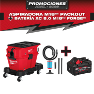 PROMO MILWAUKEE: Aspiradora Milwaukee PACKOUT™ 6 GL 0915-20, GRATIS Batería Milwaukee XC 8.0 M18™ FORGE™ 48-11-1881