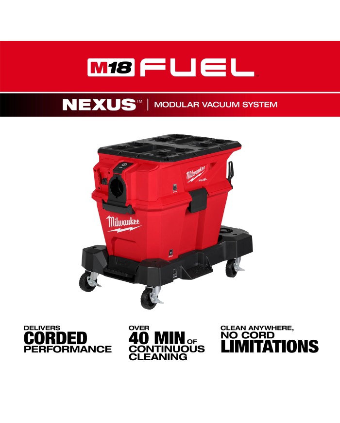 PROMO MILWAUKEE: Aspiradora Milwaukee PACKOUT™ 6 GL 0915-20, GRATIS Batería Milwaukee XC 8.0 M18™ FORGE™ 48-11-1881