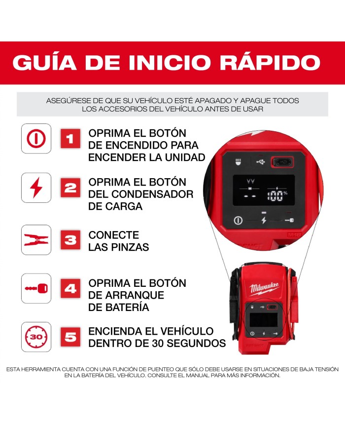 PROMO MILWAUKEE: Arrancador Milwaukee 1000 A M18™ (3841-20) GRATIS batería M18™ FORGE™ XC 8.0 AMP (48-11-1881)