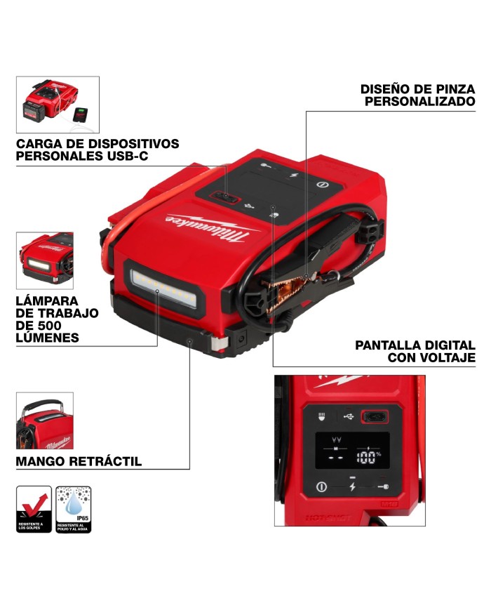 PROMO MILWAUKEE: Arrancador Milwaukee 1000 A M18™ (3841-20) GRATIS batería M18™ FORGE™ XC 8.0 AMP (48-11-1881)