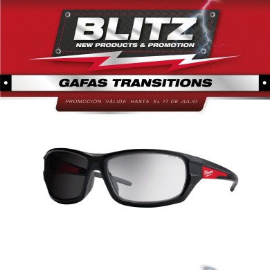 PROMO MILWAUKEE: Gafas de protección Fotocromáticas con Lunas Transitions milwaukee (48-73-2128) antiempañantes