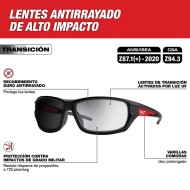 PROMO MILWAUKEE: Gafas de protección Fotocromáticas con Lunas Transitions milwaukee (48-73-2128) antiempañantes