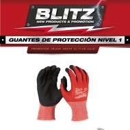PROMO MILWAUKE: Guantes de nitrilo nivel de corte 1 (Tallas S, M, L) 48-22-8901 Milwaukee