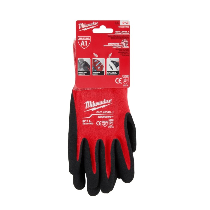 PROMO MILWAUKE: Guantes de nitrilo nivel de corte 1 (Tallas S, M, L) 48-22-8901 Milwaukee