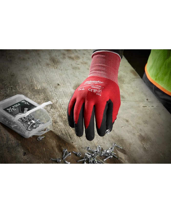 PROMO MILWAUKE: Guantes de nitrilo nivel de corte 1 (Tallas S, M, L) 48-22-8901 Milwaukee