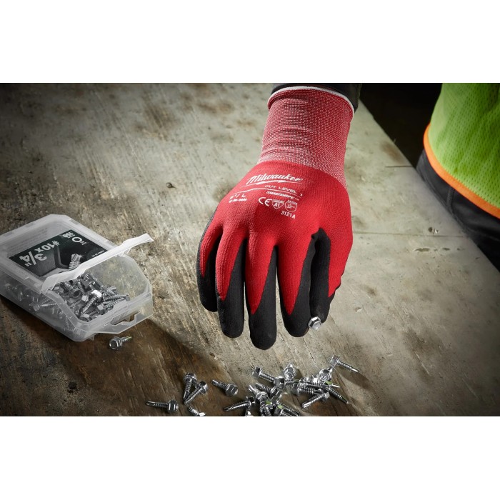 PROMO MILWAUKE: Guantes de nitrilo nivel de corte 1 (Tallas S, M, L) 48-22-8901 Milwaukee